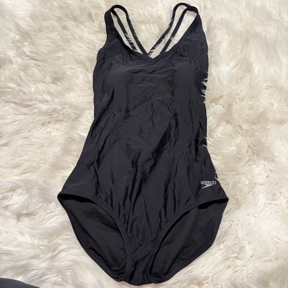 Speedo‎ one piece black swim suit size 12